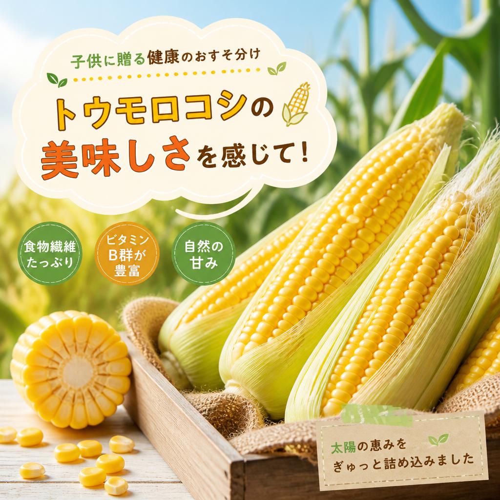 子供に贈る健康のおすそ分け、トウモロコシの美味しさを感じて！