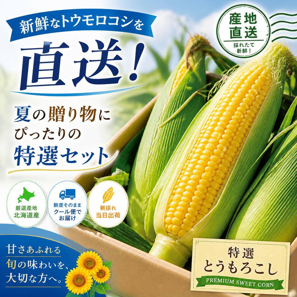 新鮮なトウモロコシを直送！夏の贈り物にぴったりの特選セット