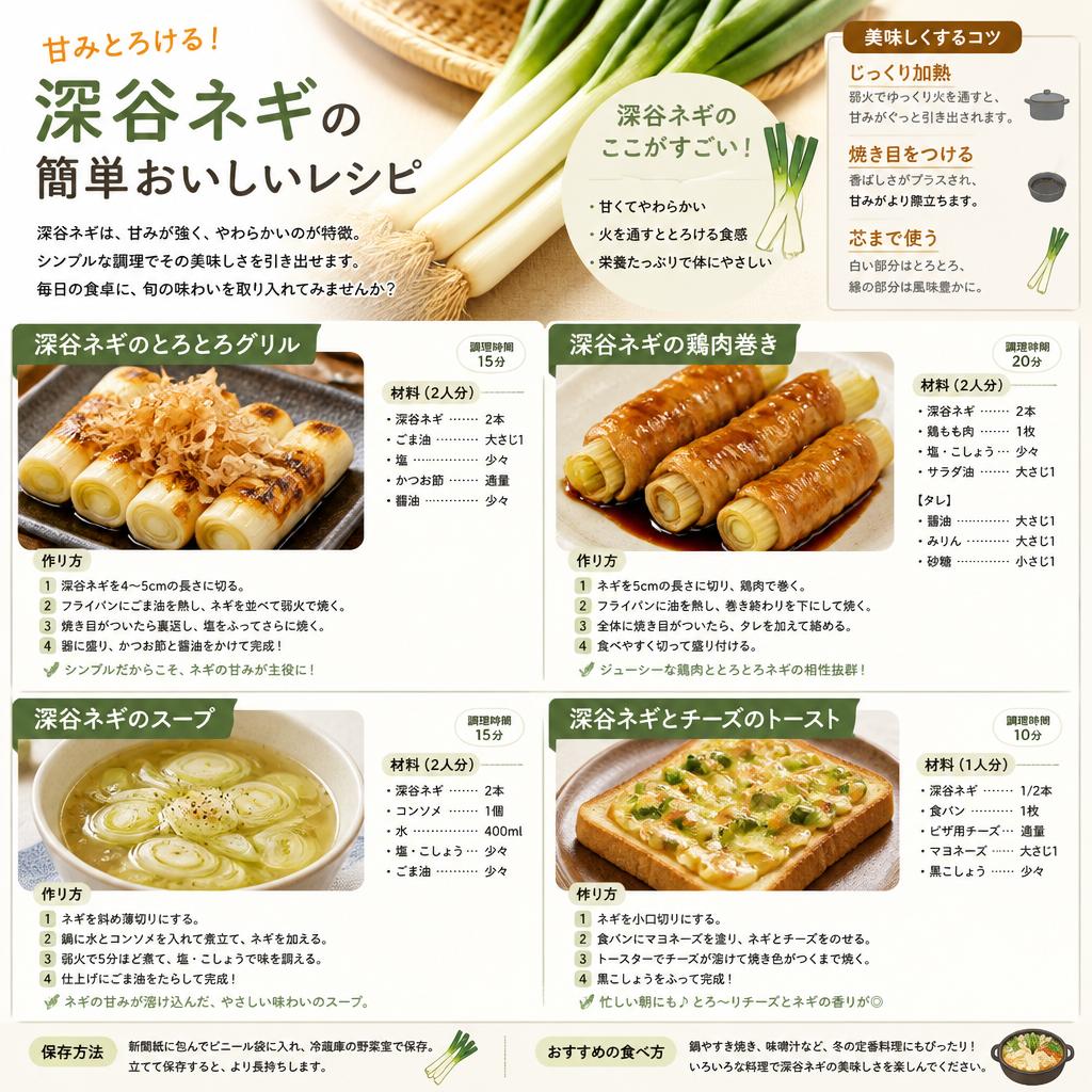 おすすめレシピで深谷ネギを楽しむ